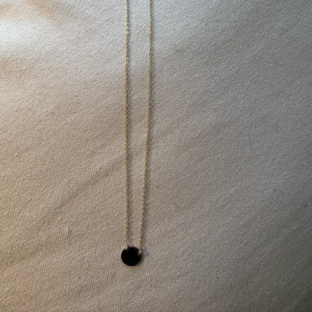 Gold Necklace with Circle Pendant- Dear Heart Design Co